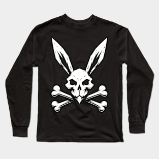 Jolly Roger Pirateflag Bunny Skull Crossbones Long Sleeve T-Shirt